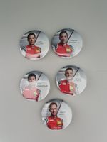 5 Anstecker DTM 18; Rast, Duval, Green, Frijns, Rockenfeller