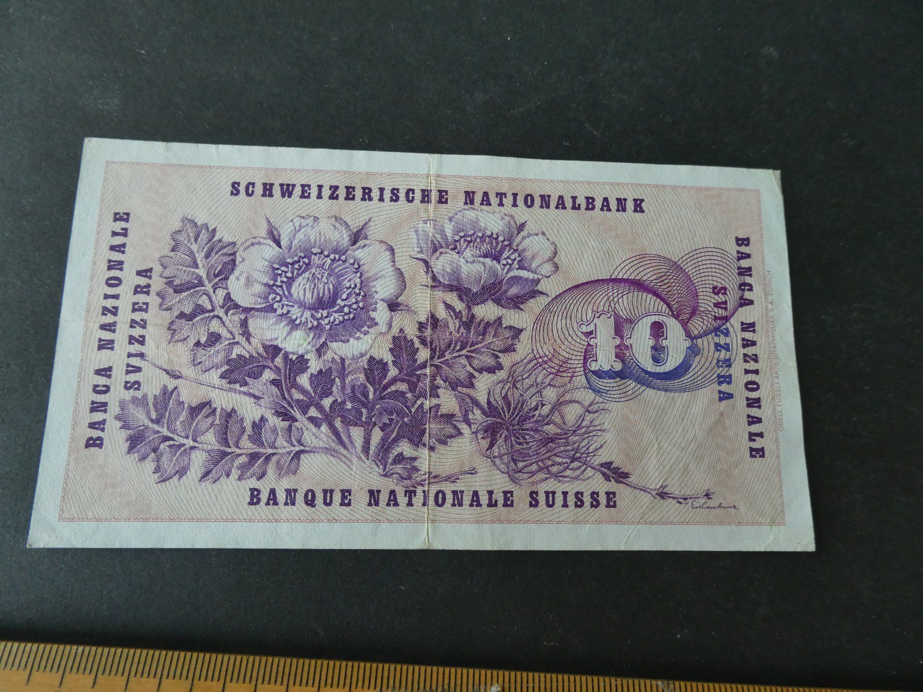 Banconote: Schweiz 1977, 10 Franken – Usato da Hinterforst venduto da Rohusri 1