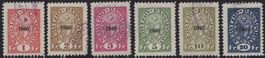 1 - 20 Fr. Fiskalmarken Serie 1940 vom Kanton TESSIN