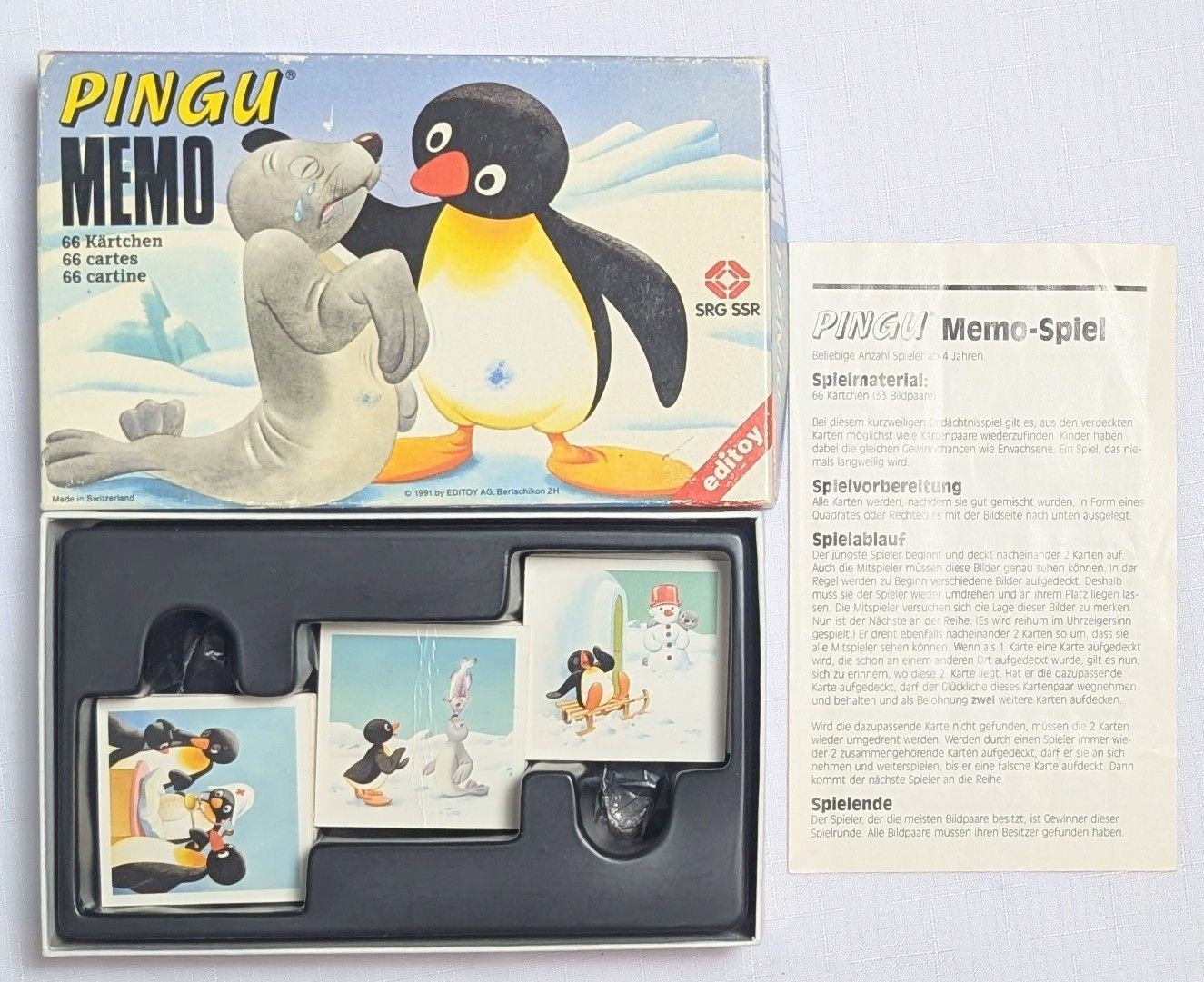 Giochi: Vintage Pingu Memo - Editoys - 1991 – Usato da Wängi venduto da ABIZONE-86 1