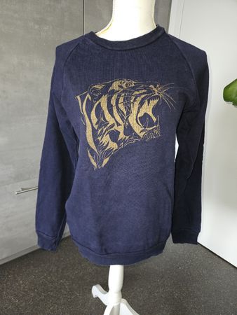 Pullover dunkelblau Tiger Motiv Grösse L 100% BW
