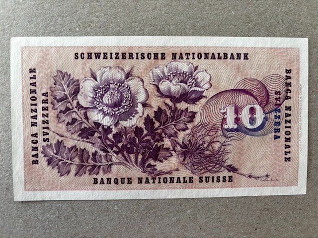 Banconote: 10-Franken-Note von 1963 – Usato da Zürich venduto da Lenine 1
