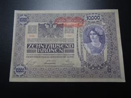wenig gebrauchte 10'000 Kronen Note 1918 österr.-ungar. Bank