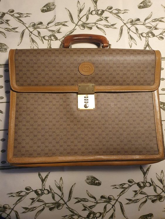 Porte document vintage (vers 1960) en crocodile intérieur en cuir - Dim