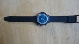 Montre chronographe Swatch, cadran bleu, neuve
