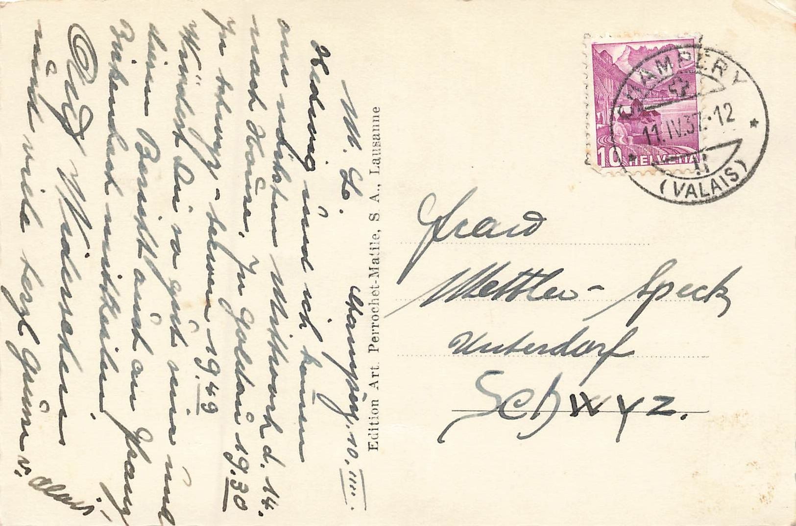 Cartes postales: Champéry Vue Générale im Winter – D'occasion à Schwyz par Seffi56 1