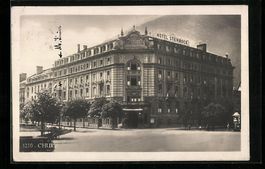 Chur, Strassenpartie mit Hotel Steinbock