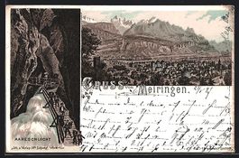 Litho Meiringen, Aareschlucht, Totalansi