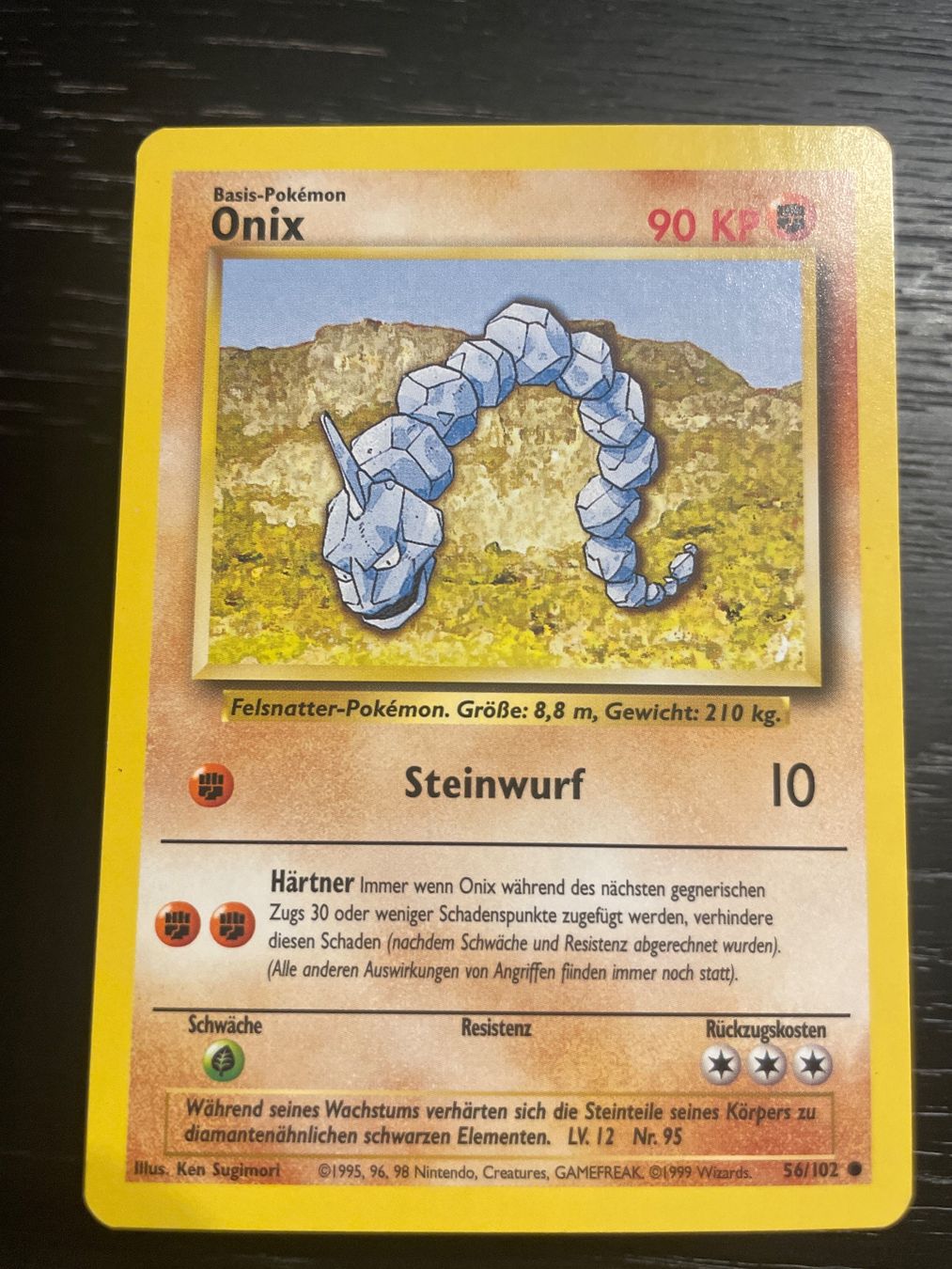 Pokémon Carte collezionabili: Pokemon Onix base set 56/102 DE – Usato da Hugelshofen venduto da Suimosa