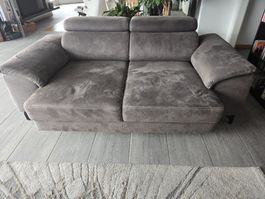 Canapé Mömax gris – Assise coulissante électrique