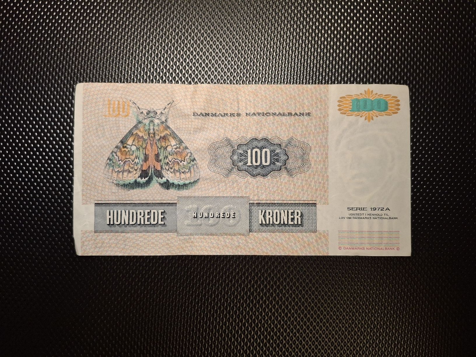 Banknoten: Banknote 100 Kroner Dänemark 1972 Serie A. – Gebraucht aus Geroldswil von Antica01 1