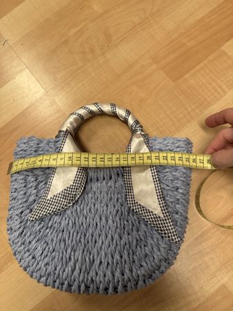 Hellblaue Stroh-Handtasche Bast neu – Sommerchic!
