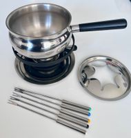 Fleisch Fondue Set Caquelon Rechaud u Gabeln Bourguignon