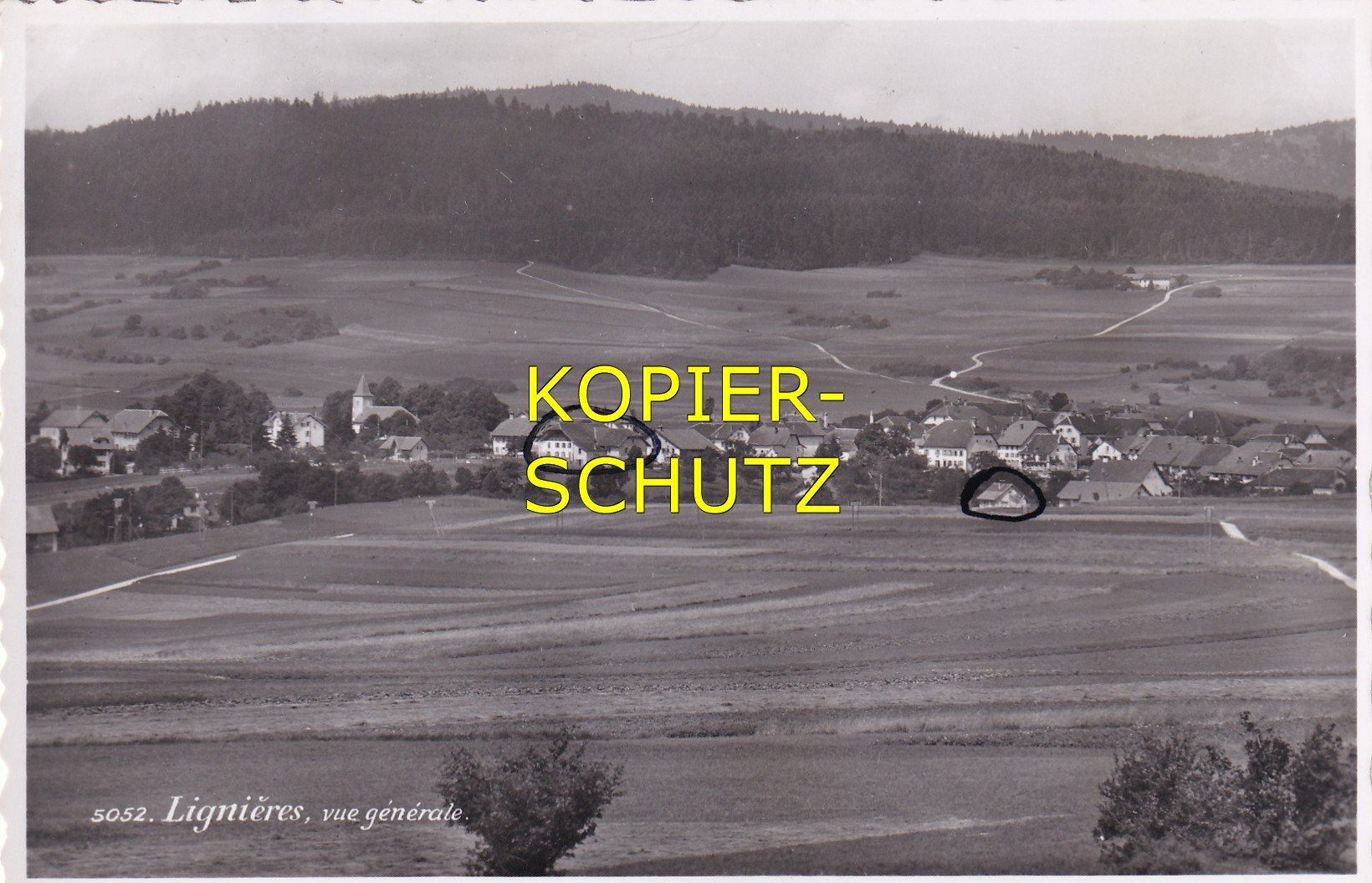 Cartoline postali: Lignières (Vue générale) /mp – Usato da Hombrechtikon venduto da Rudolf07