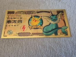 Banknote Pokemon Aquana Gold Foil Plated