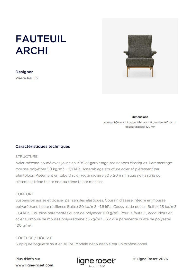 Ligne Roset Poltrone: Ligne Roset Archi Sessel + Hocker Denim Blue Microfibre – Usato da Rüschlikon venduto da Swisssuzy 3