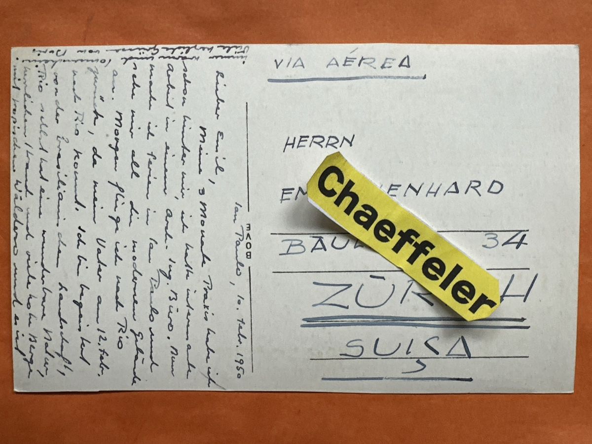 Ansichtskarten: Alte Ansichtskarte Rio de Janeiro, Brasilien, 1950er – Gebraucht aus Zürich von Chaeffeler 1