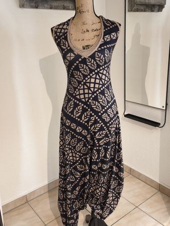 Jumpsuit Damen Grösse S dunkelblau beige Muster neuwertig
