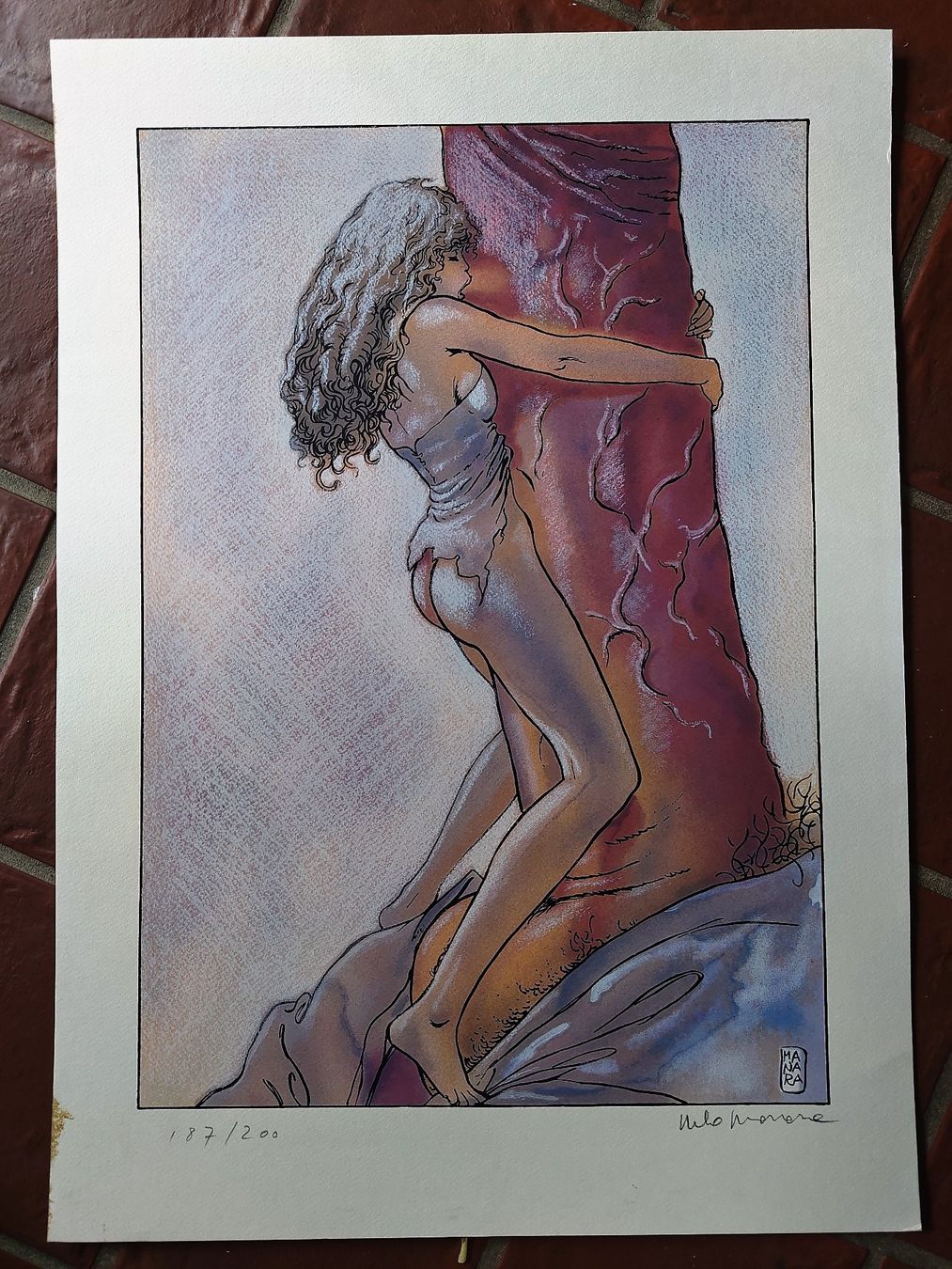 Fumetti: MANARA - Sérigraphie LE DECLIC EROTIQUE - N+S 1995 – Usato da LAUSANNE venduto da swof