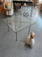 Vintage Glas Couch Tisch / Loungetisch / Beistelltisch