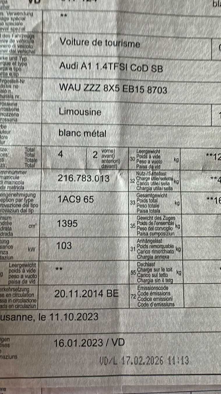 Audi Automobili: Audi A1 1.4 TFSI CoD Automatique – Usato da Crissier venduto da vim_r8qn 7