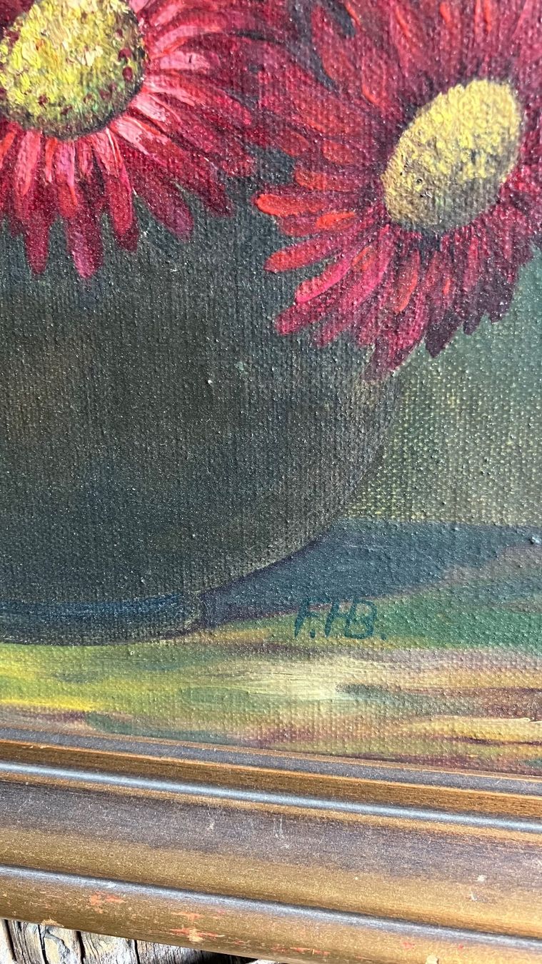 Dipinti: Tableau Gemälde fleurs Blumen signé – Usato da St-Cierges venduto da LeRegain 2