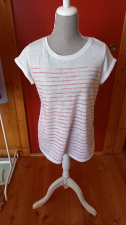 T-Shirt Yessica gestreift weiss/pink Grösse 42 