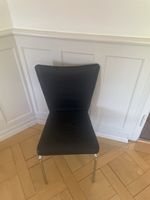 6 Stühle Leder Optik Schwarz Metallbeine Guter Zustand