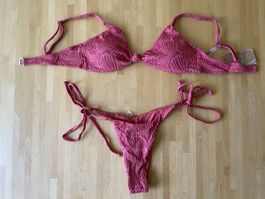 Pinkfarbener Bikini mit Strukturmuster- neu