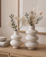 2er Set Westwing Keramikvasen / Deko-Vasen off-white 
