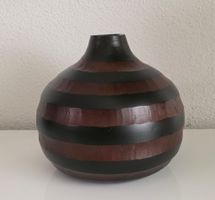 Deko Vase, Holz, gestreift, ca. 18cm hoch