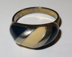 Fingerring versilbert, mit Emaille 2-farbig