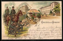 Litho Aarau, Infanterie-Kaserne, Kavalle