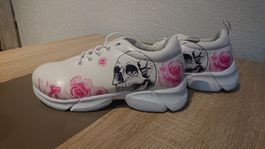 Trendy Damen Sneakers Totenkopf & Rosen Gr. 42