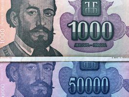 1000 & 50000 Dinara - Inflation - Belgrad - Jugoslawien