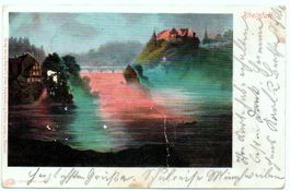 LITHO Rheinfall (Knickspur unten Mitte) gel. 1900