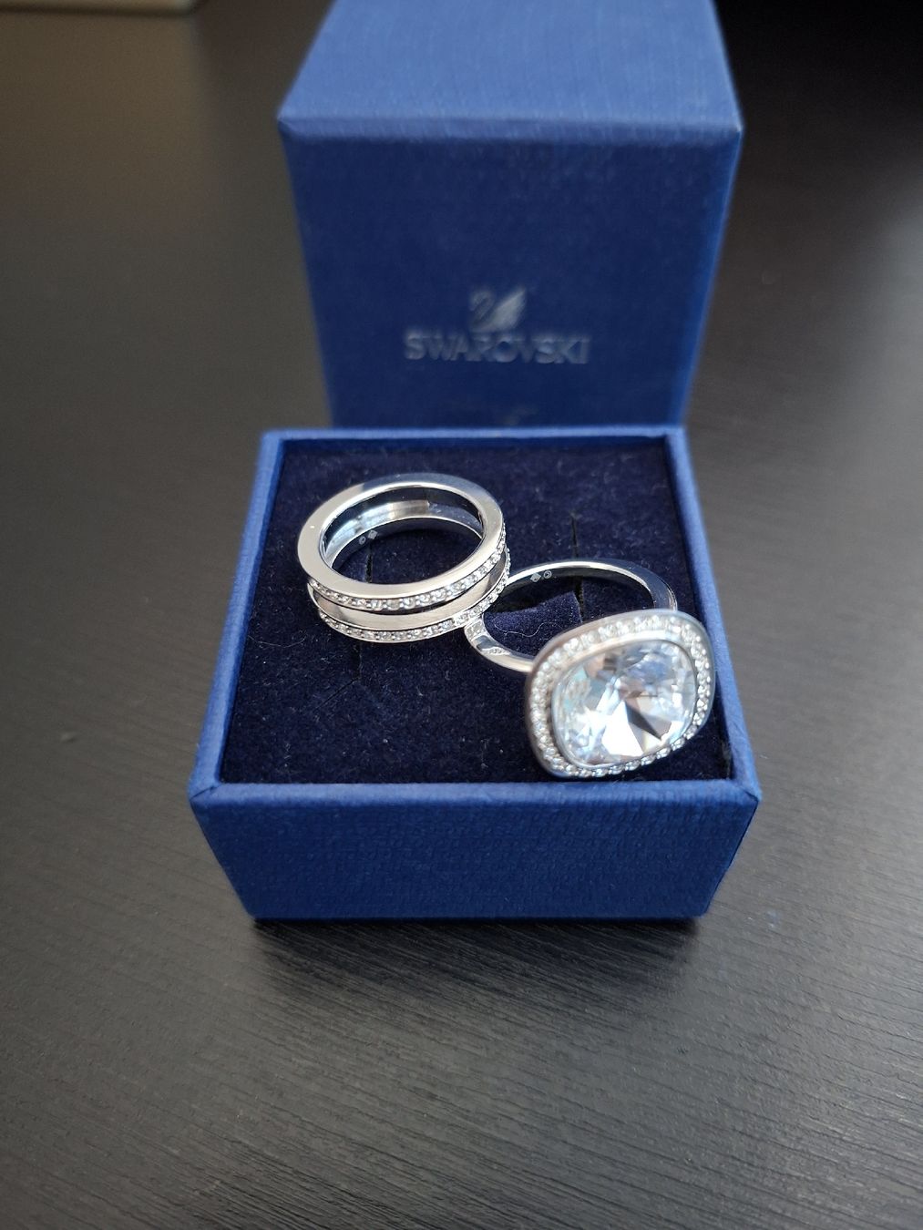Swarovski Anelli: Swarovski Ring Set Silber Damen Grösse 50  – Nuovo e nell'imballaggio originale da Winterthur venduto da Ausmisten2026 2