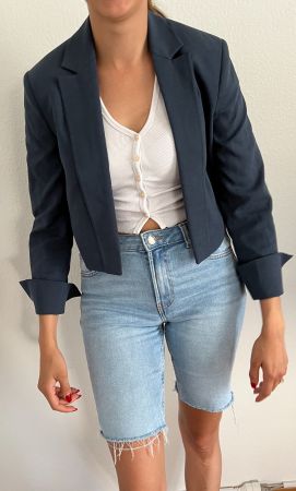 COMMA Damenblazer Gr. 42Kurzblazer blau
