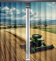 2 rideaux pour garçons neufs tracteur moissonneuse 115x235