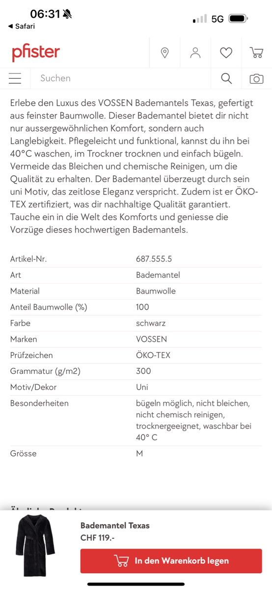 Vossen Bademäntel: Vossen Bademantel unisex M – Neu (gemäss Beschreibung) aus Oberrieden von patty1990 4