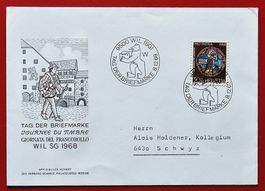TAG DER BRIEFMARKE WIL ST GALLEN HOLDENER SCHWYZ 1968