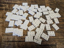 lego 3021 lot de 60 pièces White Plate 2 x 3