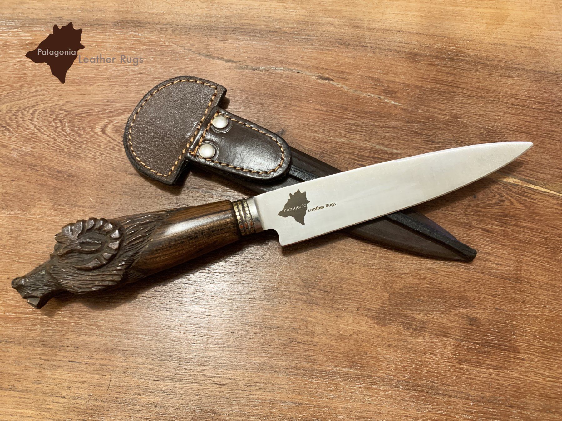 Accessori: Steakmesser mit geschnitztem Holzgriff Ziege – Nuovo e nell'imballaggio originale da Arbedo venduto da patagonialeatherrugs 3