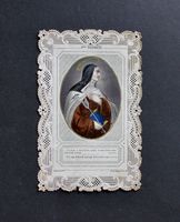 EIN ANDACHTSBILD, SPITZENBILD, HL. THERESIA, 2.HÄLFTE 19.JH.
