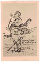 Militärkarikatur: Schweres Geschütz, datiert 1926