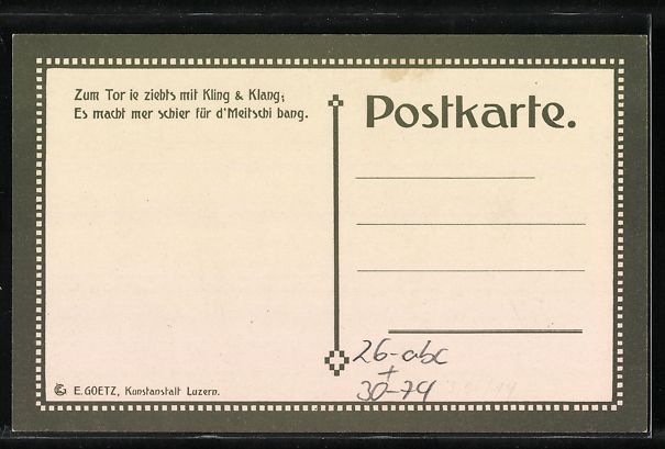 Photos, Lettres & Cartes p.: sign. E. Hodel: Schweizer Truppen beim A – D'occasion à Berlin par bartko-reher 1