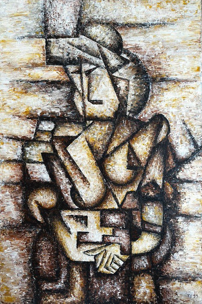 Gemälde: Figur (grosses Gemälde) Nr. 114 – Gebraucht aus Unterlunkhofen von Chrono69