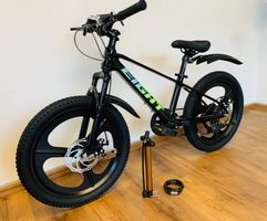 20 Zoll Kinderfahrrad Magnesium Rahmen + Zubehör SCHWARZ NEU