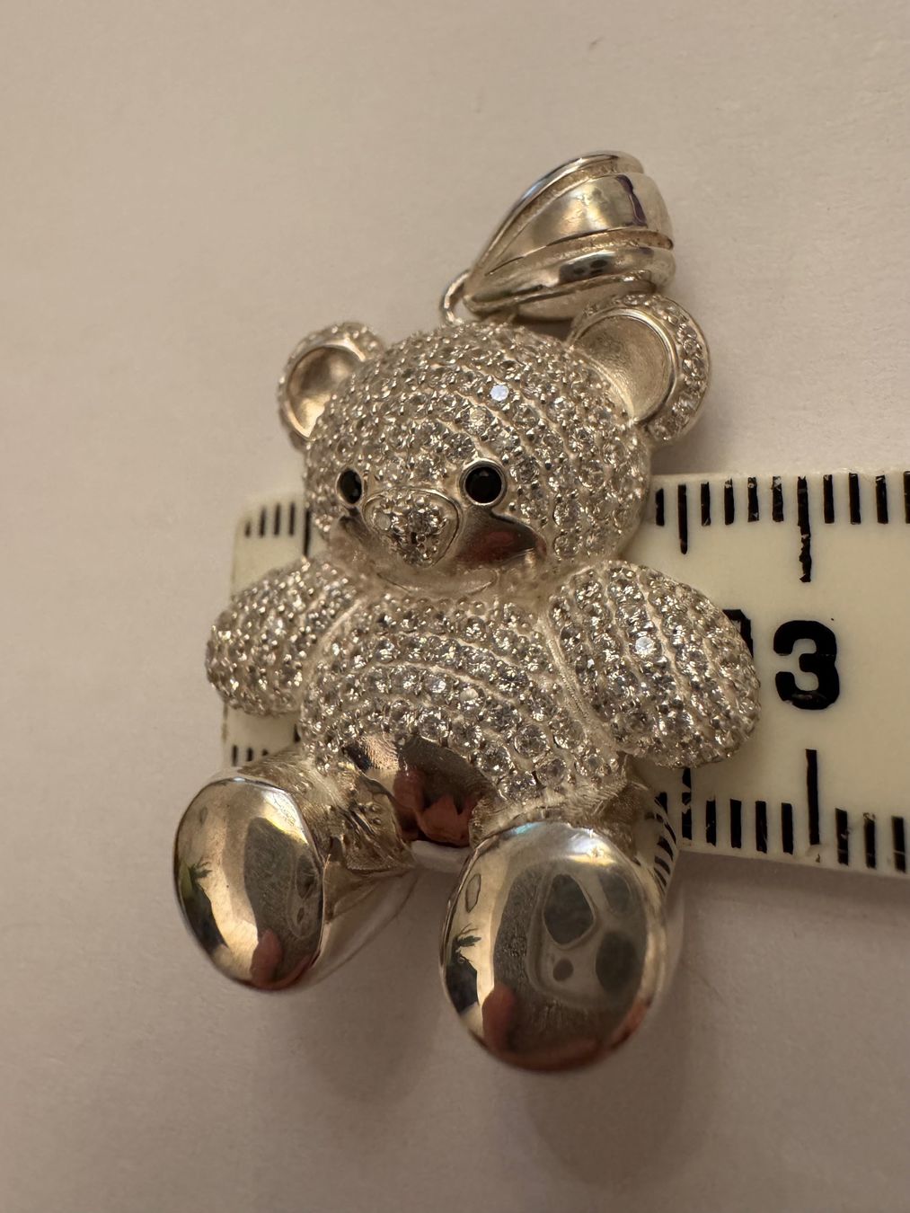 Anhänger: 925 Sterling Silver Teddy Bear Cubic Zirconia 3D – Neu und originalverpackt aus Bern von Javero 3