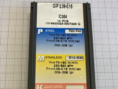 Tutti gli attrezzi: ISCAR Stechwendeplatten GIP 2.39-0.15 (IC354) – Usato da Neuwilen venduto da ChGa 1